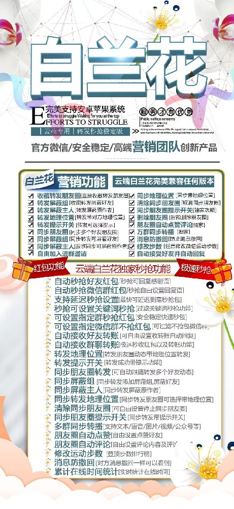 云端一键转发软件白兰花月卡激活码-云端一键转发软件代理平台